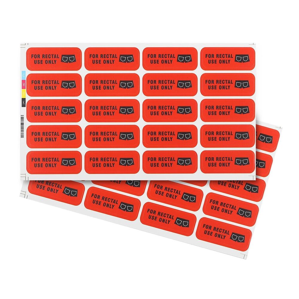 3756 for Rectal Use Only Stickers 1.6x0.6, 600 Pcs in 3 Sheet Waterproof